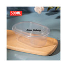 Oval Disposable 500ml Transparent Oval PET Plastic Cake Food Packaging Box with Lid Tiramisu Container By Azim Bakery
