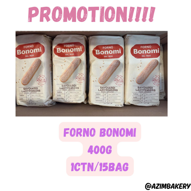 FORNO BONOMI SAVORIARDI LADY FINGERS 400GX15BAG (1CARTON) BY AZIM BAKERY