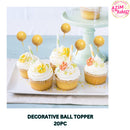 Cake Decoration | Gold Ball Silver Pink Blue Yellow White Red Black Ball Birthday Cake Topper By Azim Bakery