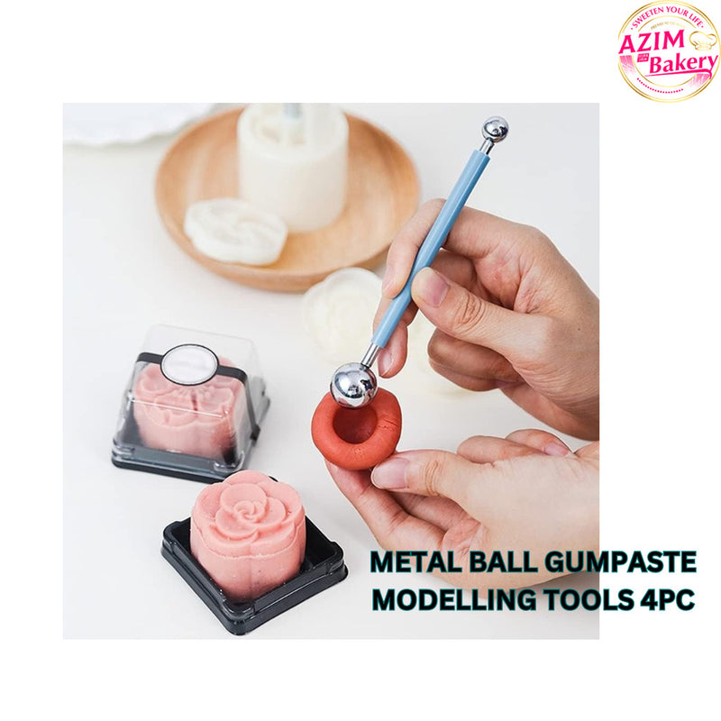 Cake Decorating Metal ball Fondant Tool,  Flower Decorating Clay Flower Sugar Craft Ball Model By Azim Bakery