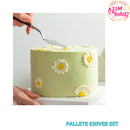 Palette Knives Set 5pcs Icing Buttercream Frosting Wooden Handle Spatula Stainless Steel Cake Icing Knife By Azim Bakery