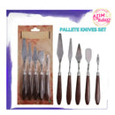 Palette Knives Set 5pcs Icing Buttercream Frosting Wooden Handle Spatula Stainless Steel Cake Icing Knife By Azim Bakery