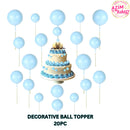 Cake Decoration | Gold Ball Silver Pink Blue Yellow White Red Black Ball Birthday Cake Topper By Azim Bakery