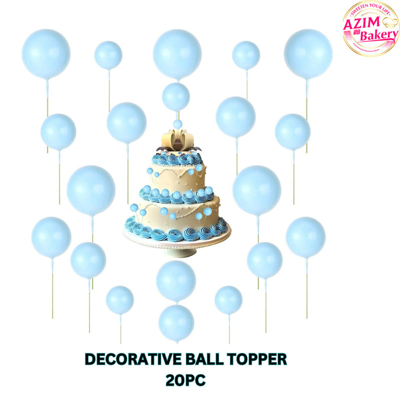 Cake Decoration | Gold Ball Silver Pink Blue Yellow White Red Black Ball Birthday Cake Topper By Azim Bakery