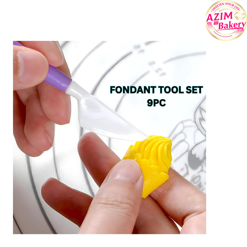 9Pcs/set Fondant Cake Modeling Tools Set Clay Modeling By Azim Bakery