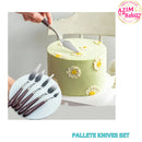 Palette Knives Set 5pcs Icing Buttercream Frosting Wooden Handle Spatula Stainless Steel Cake Icing Knife By Azim Bakery