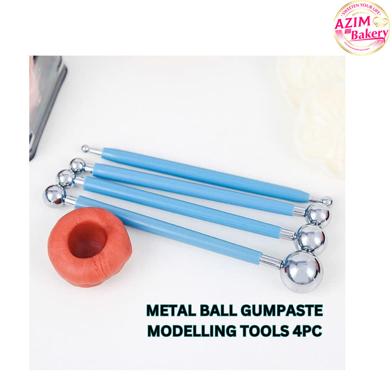 Cake Decorating Metal ball Fondant Tool,  Flower Decorating Clay Flower Sugar Craft Ball Model By Azim Bakery