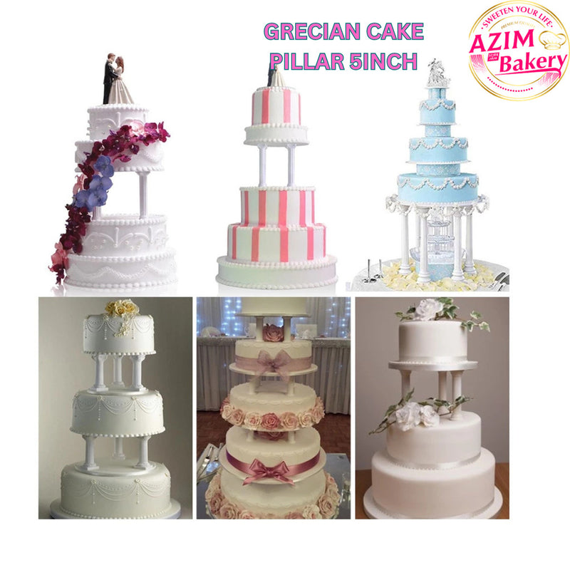 GRECIAN CAKE PILLAR  PLASTIC 5INCH (4pcs) BY AZIM BAKERY