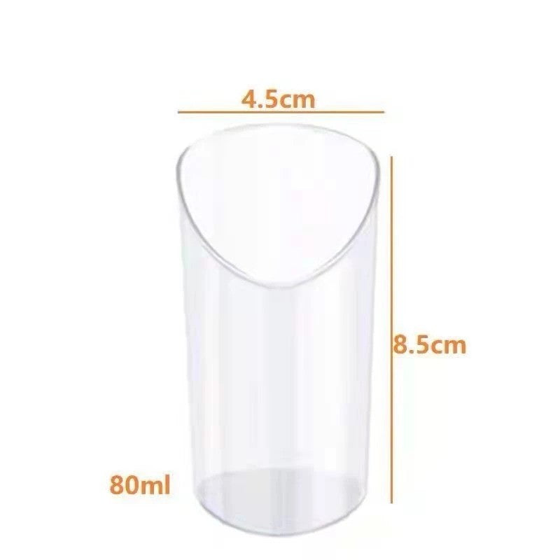 10pcs 80ml Mini Dessert Cups Elegant Clear Slanted Parfait Appetizer Cup Jelly Pudding Mousse Cup BY AZIM BAKERY