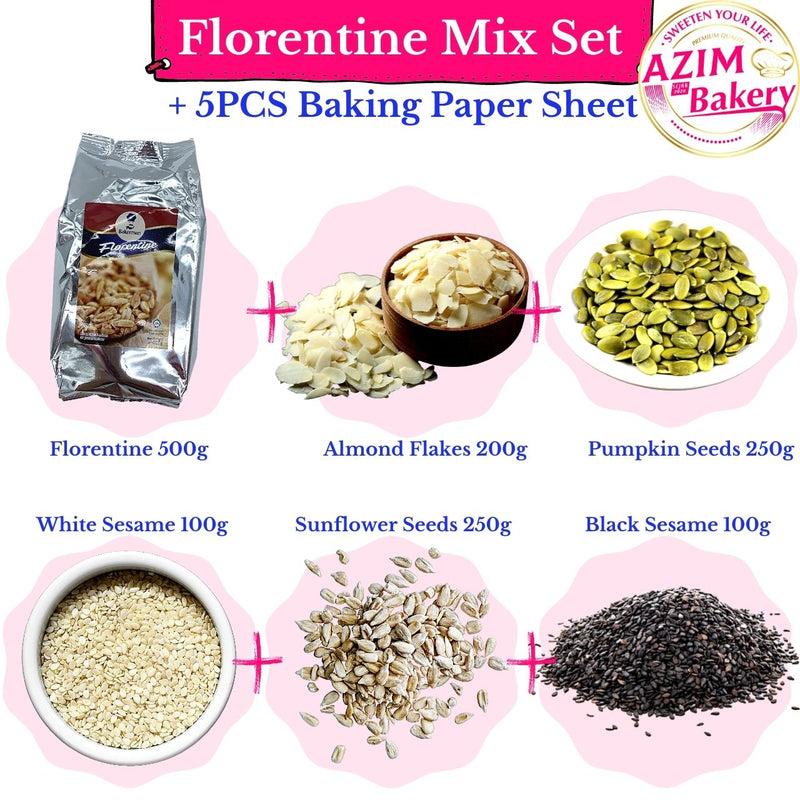 Florentine Mix Set Florentine Flour Package + 5pcs Baking Paper