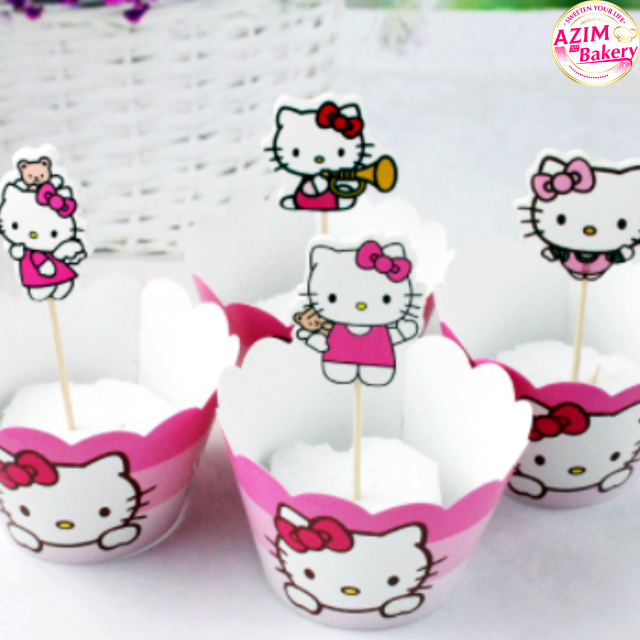 Birthday Party Cupcake Topper Hello Kitty Cupcake Wrapper Set - by Azim ...