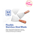 Pizza/Burger Turner | Scrapper | BBQ Scrapper | Wood Handle Slant Edge Grill Scraper, 4-Inch x 8.5-Inch By AZIM BAKERY