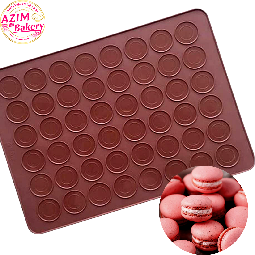 Acuan Silikon Macaron 48 Cavity Macaron Silicone Mat - by Azim Bakery ...