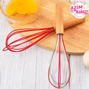 Silicone Egg Whisk With Wooden Handle (Random Color)