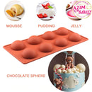 Silicone Mold Half Sphere 8 Cavity