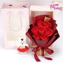 Soap Flower Bouquet With Teddy Bear