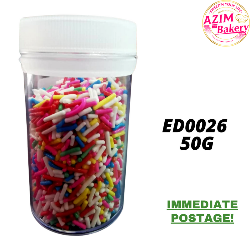 Color Rice Sprinkles Colorful Rice Sprinkles 50g, 250g - by Azim Bakery ...