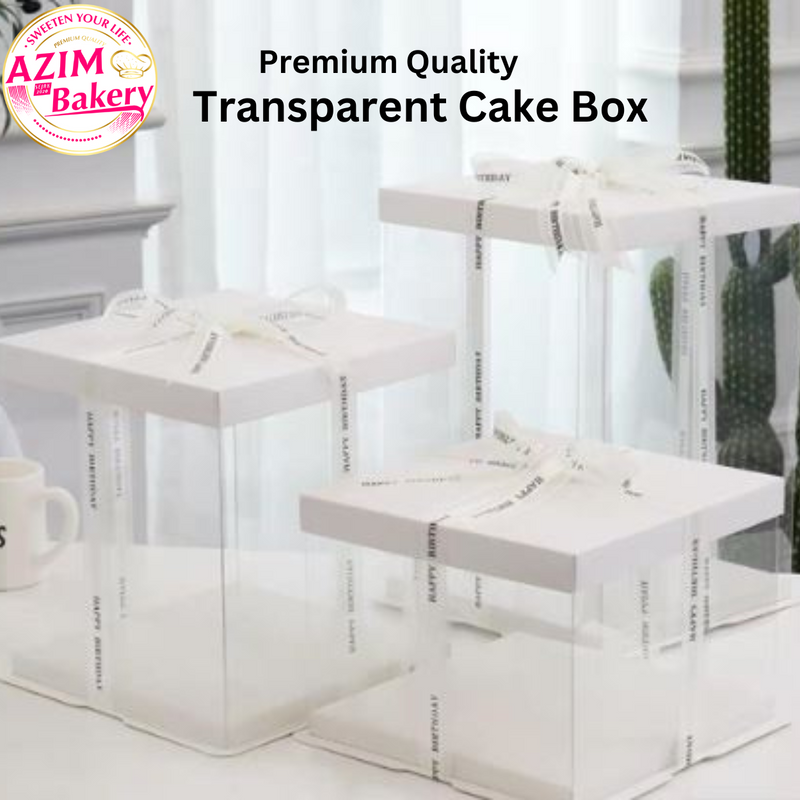 Transparent Birthday Cake Box (1pc) Tier 1/2/3 Wedding Tray Box | Kotak Hantaran | Gift Box | Kotak Kek by Azim Bakery