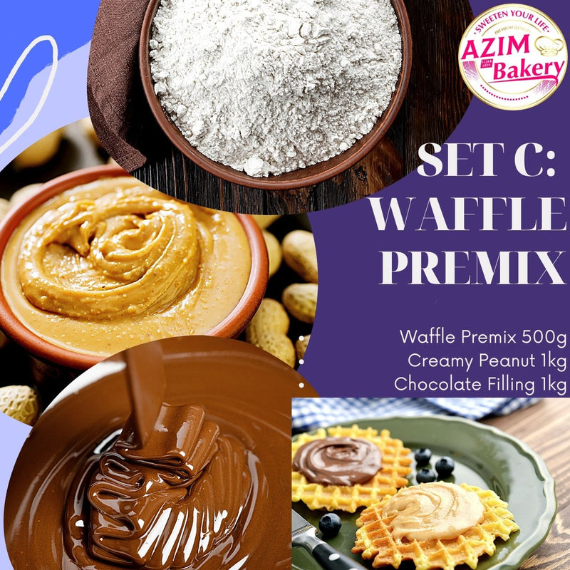Set Waffle Premix Creamy Peanut Chocolate Filling