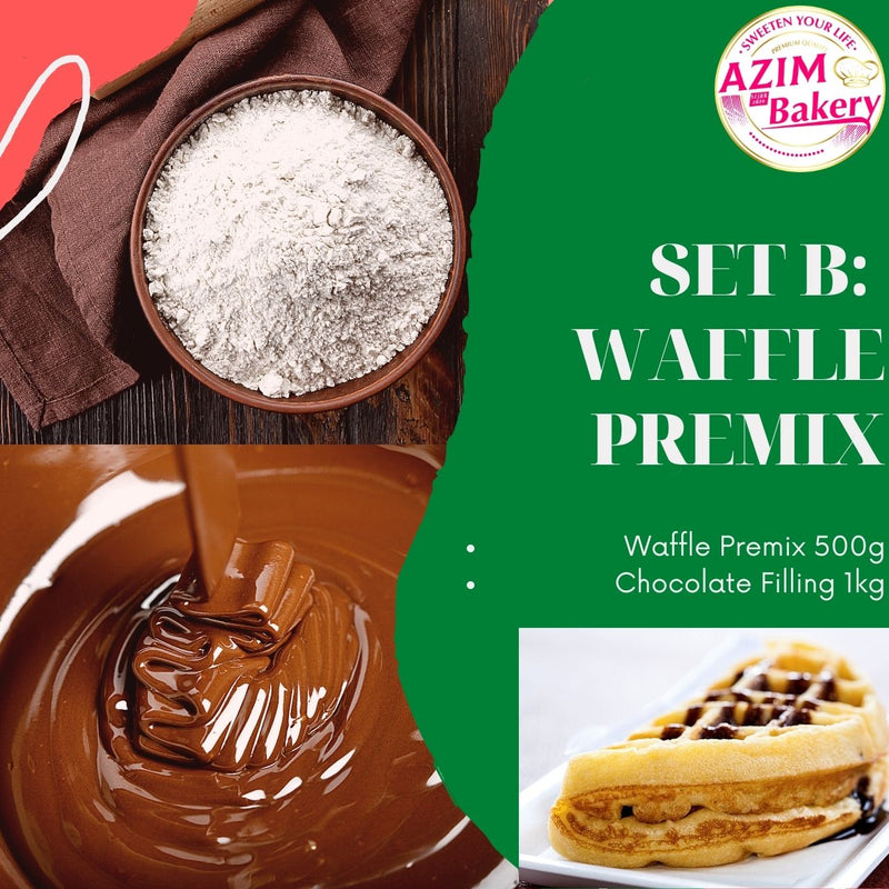 Set Waffle Premix Creamy Peanut Chocolate Filling
